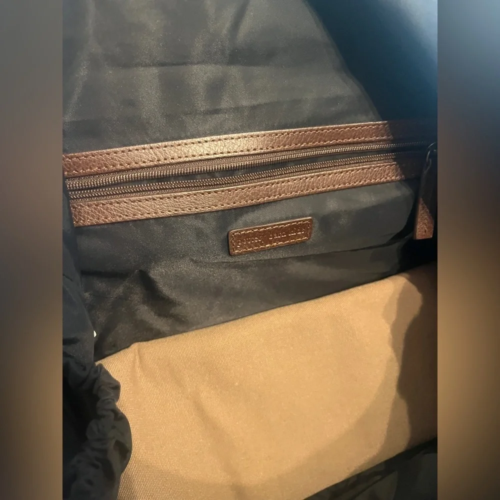 Pottery Barn Kids Brown Canvas Duck Cloth Messenger diaper bag